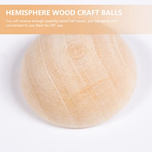 Milisten 200Pcs Half Round Wooden Beads Unfinished Wood Christmas Beads Half Beads Half Craft Balls Wood Half Balls Wooden Half Sphere Wooden Beads Milisten