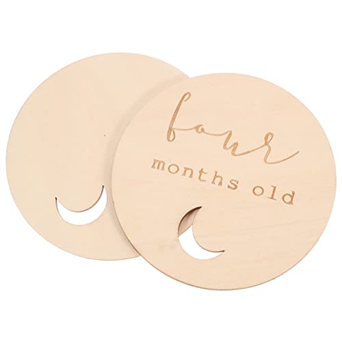 Kisangel 14pcs Milestone Card Unfinished Wood Cards One Month Baby Wood Slices for Baby Shower Monthly Baby Milestone Printable Milestone Baby Months Kisangel