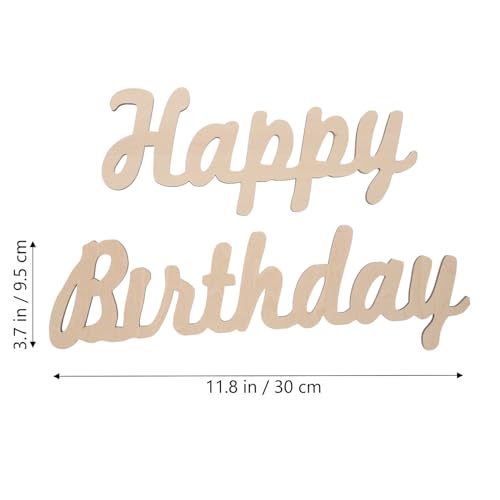 BESTOYARD Happy Birthday Wooden Sign Unfinished Wooden Cutout Letters Plaque Hanging Signs for Baby Shower Wedding Birthday Wreath Home Door Wall BESTOYARD