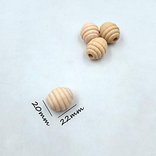 50pcs 20mm Unfinished Wood Threaded Wooden Spacer Loose Honeycomb Round Beehive Beads Home Decoration Accessories DIY Wood Crafts Alenybeby