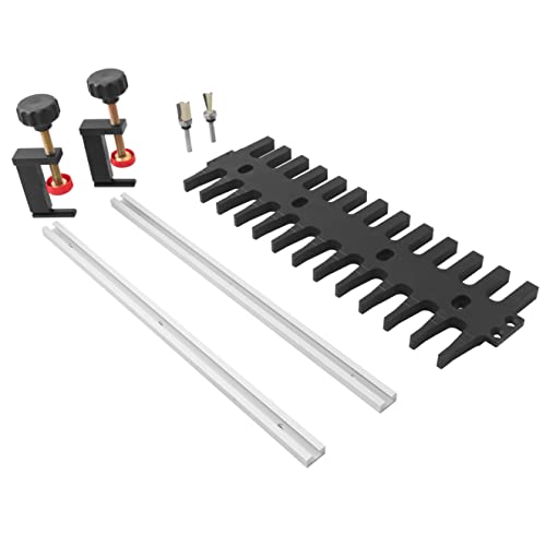 Peachtree Dovetail Jig Master System with Two Anodized Aluminum Tracks | Two Track Clamps | One Flush Trim Router Bit | One Dovetail Router Bit and Peachtree Woodworking Supply