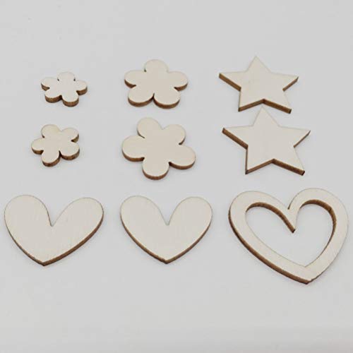 Amosfun 30pcs Wooden Unicorn Shape Wood Discs Slices Unfinished Wooden Cutouts Craft DIY Decoration Amosfun