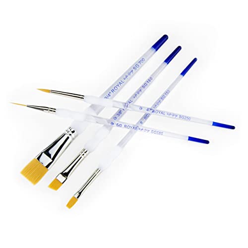 Royal & Langnickel Soft Grip Paint Brushes (5 Piece Brush Set) Royal & Langnickel