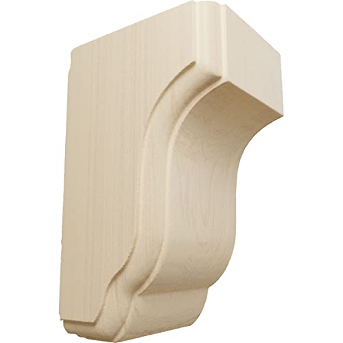 Ekena Millwork COR02X02X04CPRW Capistrano Mission Wood Corbels, 2 1/2"W x 2 3/4"D x 4 1/2"H, Rubberwood Ekena Millwork