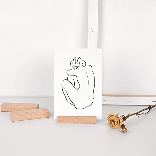 HZLHZYY 20 Pack Wood Sign Holder Wood Block Stand Holder Wooden Menu Stand Holder Photo Stand Place Card Holder Picture Table Display Stand Small HZLHZYY