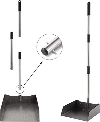 Yangbaga Dust Pans with Long Handle - 39” Heavy Duty Metal Upright Dustpan - Long Handled Stand Up Dustpans - Best Dustpans for Yangbaga