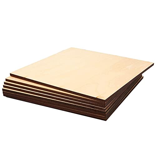 8 Pack Thin 8x8 Wood Squares for DIY Crafts, Unfinished 1/4 Inch Basswood Plywood for Laser Cutting, Wood Burning Bright Creations