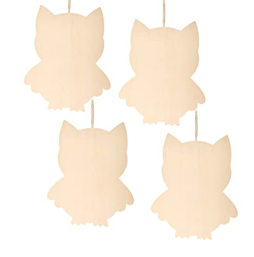 Group of 4 Unfinished Wood Owls by Factory Direct Craft for Decorating and Craft Activities Factory Direct Craft