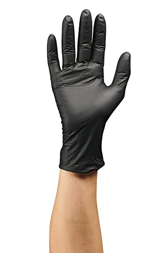 Care Plus Medical Exam Nitrile Gloves Medium Black, Latex Free Powder Free, Non Sterile Exam, Food Safe, Mechanic, 100 Count Care Plus