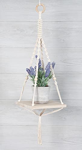 Solid Oak Macrame KIT, Hanging Shelf-Square Solid Oak