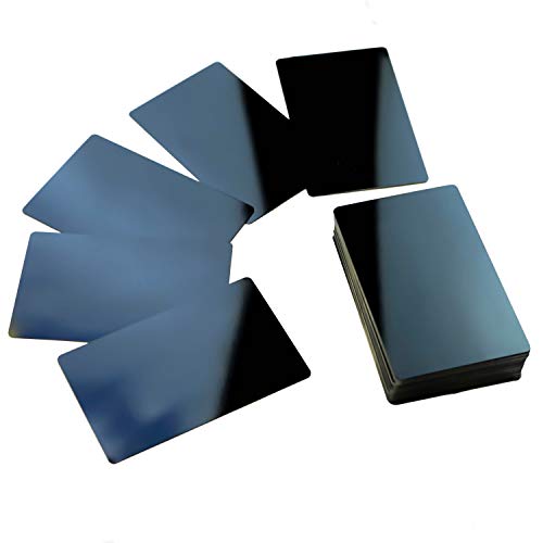 RXBC2011 100pcs Blank Metal Business Cards Laser Engraving Aluminum (black, 100 pcs) RXBC2011
