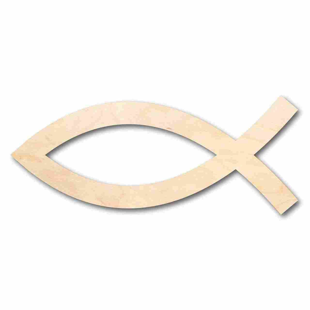 Unfinished Wood Jesus Fish Shape - Easter - Christian - Craft - up to 24" DIY 7" / 1/4" 24 Hour Crafts