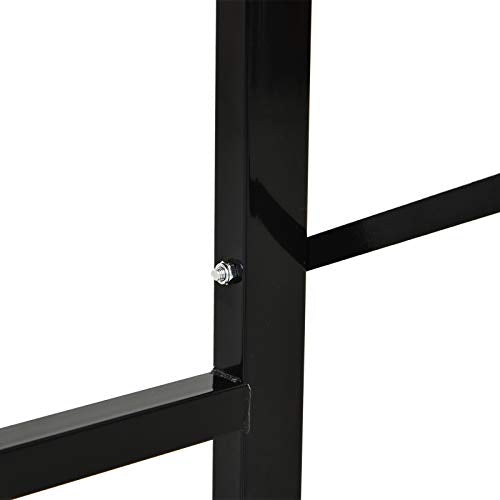 HOMCOM 46" L x 28" W Fir Wood Work Bench, Tool Table for Garage with X-Shape Bracket for High Stability, and Large Tabletop, Natural/Black HOMCOM