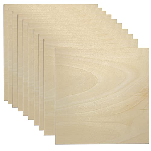 GDGDSY Basswood Sheets 12 x 12 Inch Unfinished Balsa Wood Sheets for Laser Cutting, Drawing Painting, Wood Engraving, etc.(10 PCS) GDGDSY