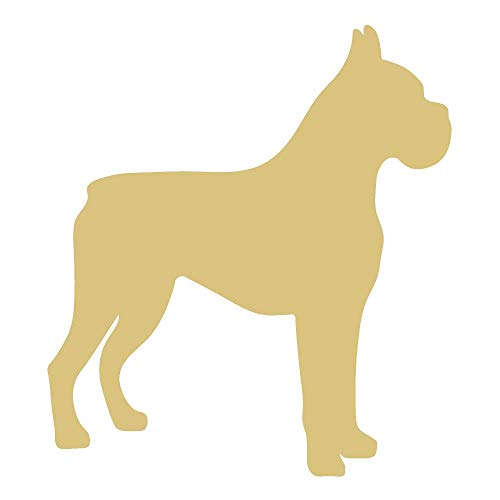 Boxer Cutout Unfinished Wood Dog Puppy Animal Shelter Decor Pet Store MDF Shape Canvas Style 2 (12") Diverse Woodworking