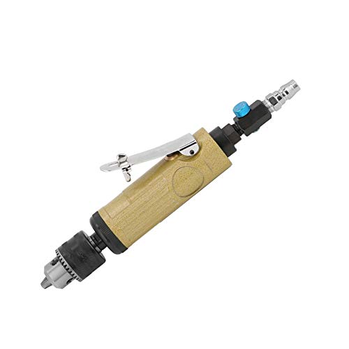 3/8 Straight Pneumatic Drill 22000rpm Air Power Drill High Speed Pneumatic Drilling Engraving Polishing Tool with Adjustable Inlet Valve Wrench Chunk Walfront