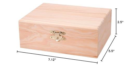 Darice Rectangle Wood Box, 7.125" x 5.5" x 2.5", Natural Darice