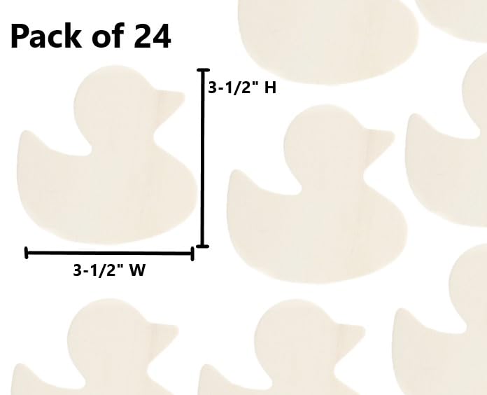 Pack of 24 Unfinished Wood Duck Cutouts by Factory Direct Craft - Wooden Duck Shapes for Craft and DIY Projects (Size: 3-1/2" W x 3-1/2" H) Factory Direct Craft