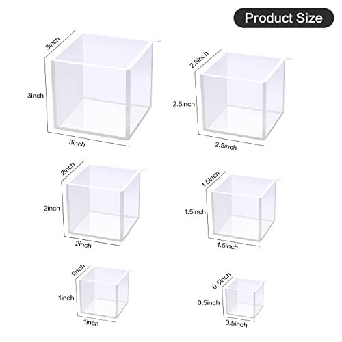 12Pcs Transparent Resin Molds Silicone Set, Clear Silicone Molds for Epoxy Resin Include Seamless Sphere ,Deep Cube Resin Molds Silicone,Molds for Loyohep