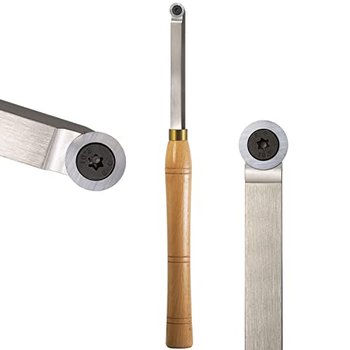 Finisher Woodturning Lathe Carbide Tipped Bended Chisel Tool with 16mm Round Carbide Insert, 16 inch Length Dirtech