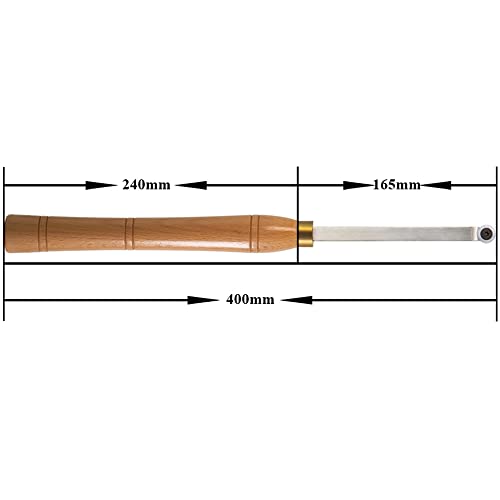 Finisher Woodturning Lathe Carbide Tipped Bended Chisel Tool with 16mm Round Carbide Insert, 16 inch Length Dirtech