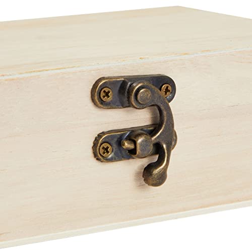 6 Pack Unfinished Wooden Boxes for Crafts with Hinged Lids and Front Clasps, 6x4x2 in for Jewelry, Crafts, Storage Juvale