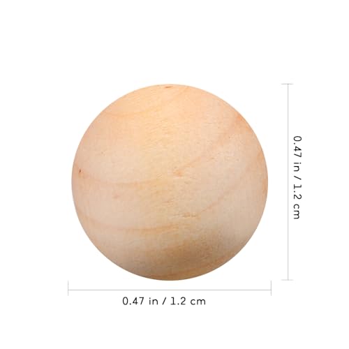 KALLORY Unfinished Wooden Round Balls, 100pcs Natural Small Wood Balls 12mm Gnome Gnome Noses Loose Wooden Beads for DIY Crafts Jewelry Making Art KALLORY