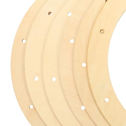SEWACC 6pcs Wreath Form Rack Craft Floral Ring Floral Hoop Centerpiece Xmas Wreath Frame Wooden Wreath Frame Unfinished Round Metal Hoop Christmas SEWACC