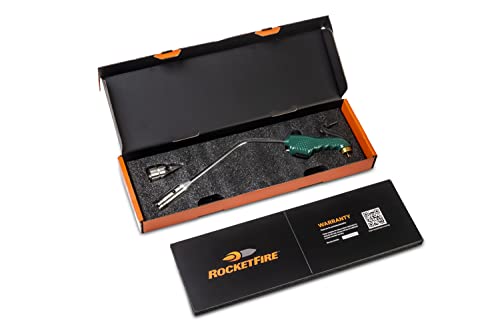 ROCKETFIRE Fire Starter Torch | Perfect Propane Torch Head, Grill Gun, Charcoal Torch | Compatible with Bernzomatic Propane & MAP/PRO Fuels | RocketFire