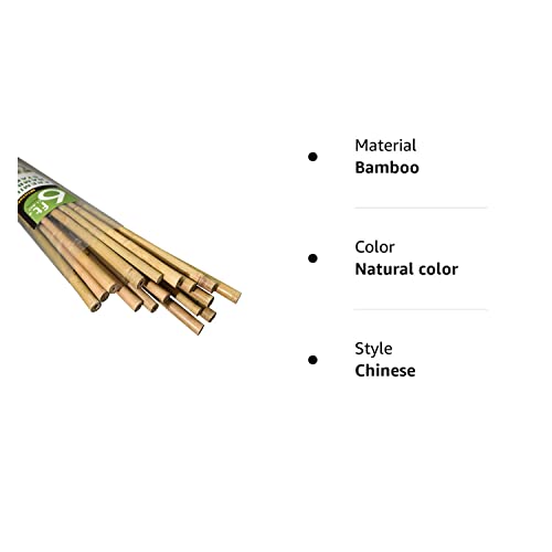 Mininfa Natural Bamboo Stakes 6 Feet, Eco-Friendly Garden Stakes, Plant Stakes Supports Climbing for Tomatoes, Trees, Beans, 20 Pack Mininfa