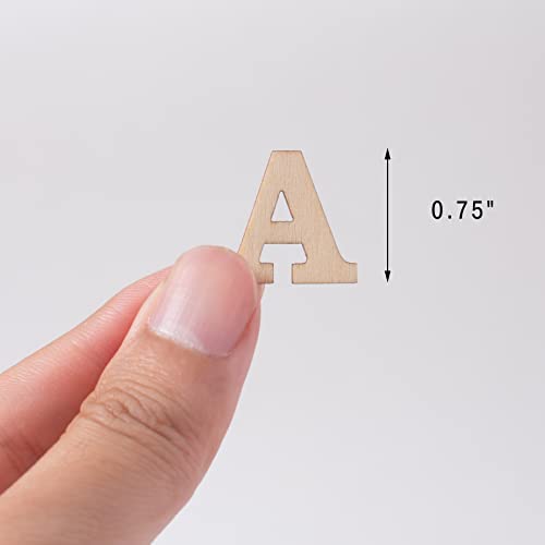 296 Pieces 0.75" Inch Mini Unfinished Wood Alphabet Letters and Wooden Numbers Blank Letters for Homemade Arts DIY Project Cregugua