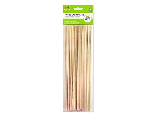 Multicraft Imports Krafty Kids CW554 Craftwood Natural Thin Dowel, 10in by 2.5mm, 85-Piece Multicraft Imports