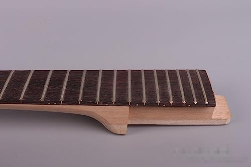 Electric Guitar Neck Blank 22 Fret 24.75 inch Mahogany Wood Paddle Head Rosewood Fretboard Guitar Neck Unfinished Electric Guitar Neck Replacement WoodArtSupply