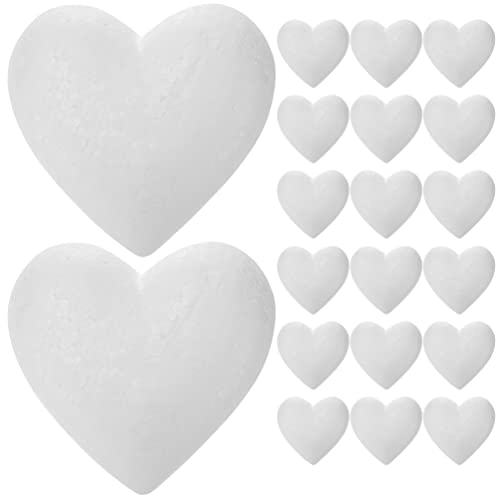 Sewroro 20pcs Bubble Peach Hearts Unfinished Heart Polystyrene