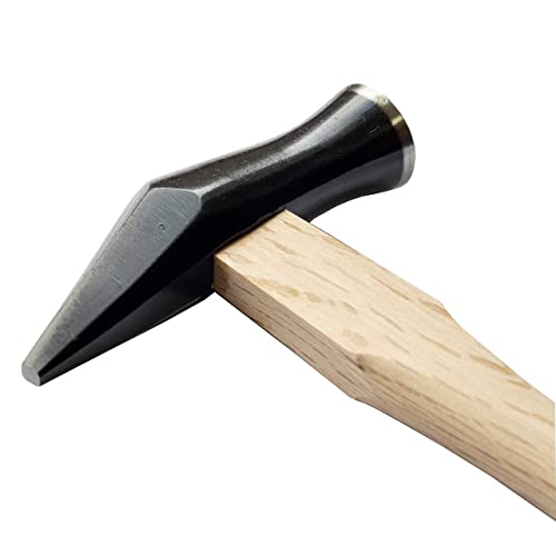 RANSHOU Japanese Carpenter Hammer with Nail Set Punch SAKIKIRI 24mm, Heavy Duty Woodworking Hammer with Nail Setter Wood Handle for Driving Nail, RANSHOU