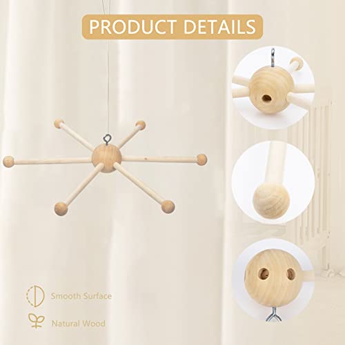 Focalmotors Baby Wooden Mobile Hanger,Mobile kit Crib,Mobile Hanging Frame Bed Toy Decoration DIY Crafts Photography Props Newborn Gift (Style-C) Focalmotors