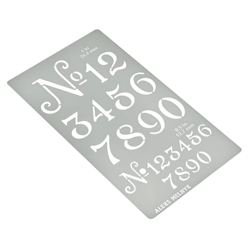 Aleks Melnyk No.452 Metal Stencil, Small Number Stencil, Size 1in and 0.5in, Old World Number, Template for Wood Burning, Pyrography Engraving, Aleks Melnyk