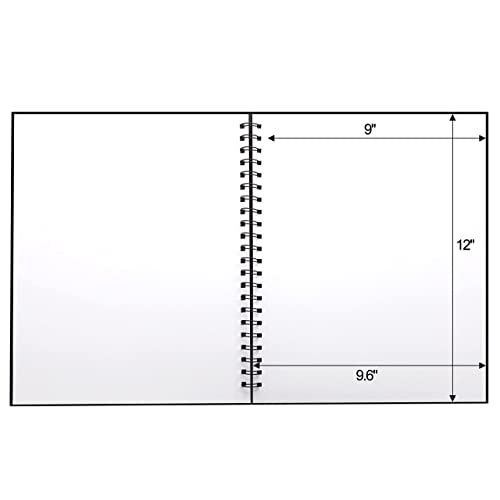 EBIVEN 9"x12" Marker Paper Sketchbook, 120 GSM/73 lb Markers Drawing Papers, 60 Sheets Hardcover Spiral Bound Sketch Book for Drawing, Sketching, EBIVEN