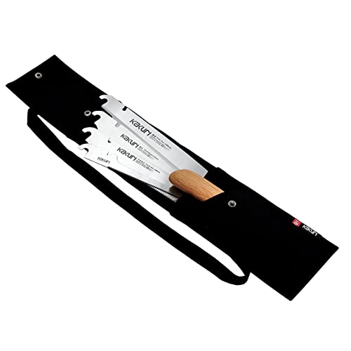 KAKURI Japanese Saw Set of 4 Saws, Fine Cut Woodworking Japanese Saw Kit (Dozuki Fine tooth 7", Flush Cut 7", Hard Wood 8-1/4", Keyhole 6") Oil KAKURI