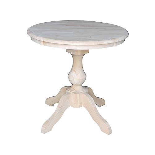 International Concepts 30" Round Top Pedestal Table-28.9" H, Unfinished IC International Concepts