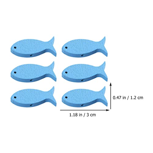 SEWACC 100pcs Fish Wood DIY Crafts Cutouts Wooden Fish Shaped Hanging Ornaments Unfinished Wood Signs Sea Animals Ornaments for Wedding Birthday SEWACC