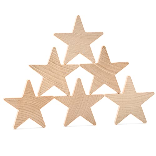Wood Star Cutouts 1-1/2 inch by 3/16 inch, Pack of 100 Wooden Stars for Crafts, Christmas, and July 4th, by Woodpeckers Woodpeckers