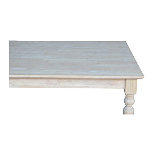 International Concepts Table Top Solid with Wood Counter Height Turned Legs, 30 by 48-Inch, Unfinished IC International Concepts