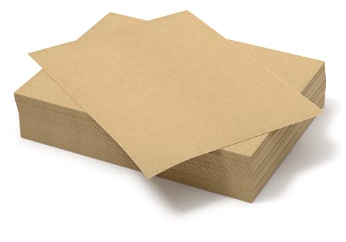 Chipboard Sheets 8.5" x 11" - 100 Sheets of 22 Point Chip Board for Crafts - This Kraft Board is a Great Alternative to MDF Board and Cardboard Bryco Goods