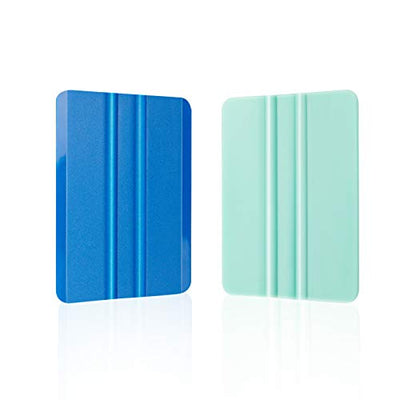 GIRAFVINYL Vinyl Scraper Weeding Tool for Vinyl 2 Pcs Blue Scraper & Mint Scrape, Decal Applicator Tool Vinyl Tools for Crafts