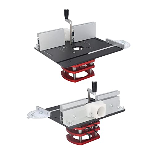 Kadimendium Router Lift with Top Plate Router Lifting Base Woodworking Slotting Trimming Chamfering Table Top Router Table Lifting System Base Kadimendium