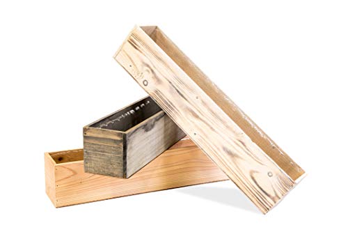 Wooden Planter Box, Rustic Barn Wood with Plastic Liner l Restaurant and Wedding Decorations l Wedding Bouquets, Table Centerpiece (20x4 Set of 2, CBT Floral & Craft