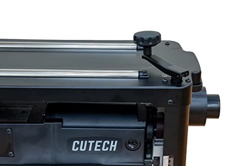 Cutech 40700H 12-1/2-Inch Spiral Cutterhead Benchtop Planer with 24 Tungsten Carbide Inserts, Single Speed Feed Rate, Snipe Minimizer, and Board CUTECH