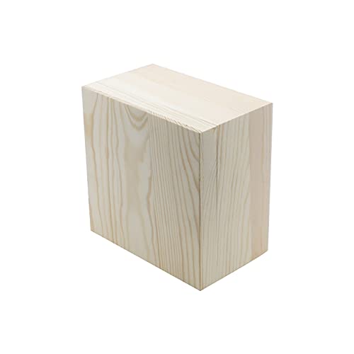 MY MIRONEY 2Pcs Wooden Unfinished Storage Box with Top Lid 5.91" x 5.91" Square Wooden Pine Box DIY Craft Stash Boxes Gift Box for Arts Hobbies and MY MIRONEY