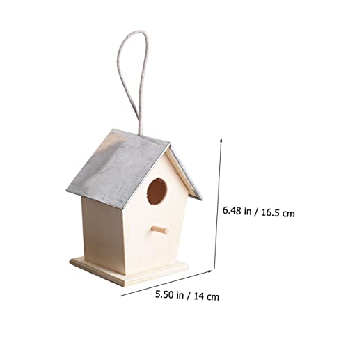 BESPORTBLE Outdoor Bird House Unfinished Wood Birdhouse Decorative Bird House Outside Bird House Bird Nest Desktop Ornament Wooden Bird House Bird BESPORTBLE